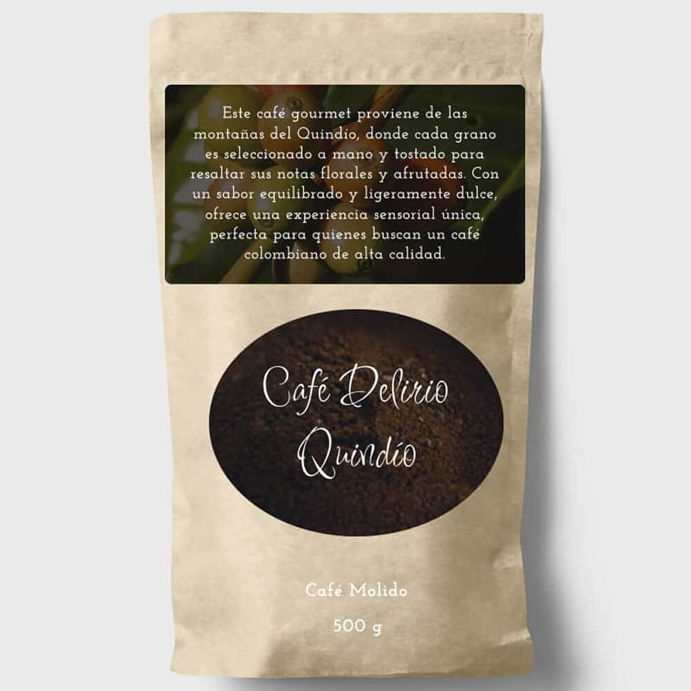 Categoría de café molido Delirio Quindío, café premium colombiano